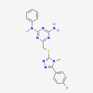 (4-Amino-6-{[5-(4-fluorophenyl)-4-methyl(1,2,4-triazol-3-ylthio)]methyl}(1,3,5-triazin-2-yl))methylphenylamine