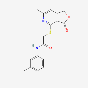 N-(3,4-dimethylphenyl)-2-[(6-methyl-3-oxo-1,3-dihydrofuro[3,4-c]pyridin-4-yl)sulfanyl]acetamide