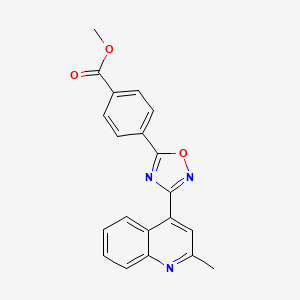 molecular formula C20H15N3O3 B11070745 Methyl 4-[3-(2-methylquinolin-4-yl)-1,2,4-oxadiazol-5-yl]benzoate 