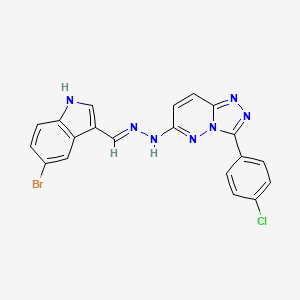 molecular formula C20H13BrClN7 B11070759 6-{(2E)-2-[(5-bromo-1H-indol-3-yl)methylidene]hydrazinyl}-3-(4-chlorophenyl)[1,2,4]triazolo[4,3-b]pyridazine 