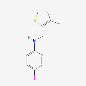 molecular formula C12H12INS B11070766 4-iodo-N-[(3-methylthiophen-2-yl)methyl]aniline 