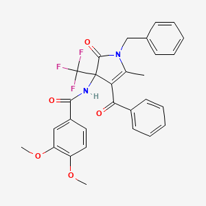 N-[1-benzyl-5-methyl-2-oxo-4-(phenylcarbonyl)-3-(trifluoromethyl)-2,3-dihydro-1H-pyrrol-3-yl]-3,4-dimethoxybenzamide