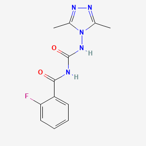 molecular formula C12H12FN5O2 B11070784 N-[(3,5-dimethyl-4H-1,2,4-triazol-4-yl)carbamoyl]-2-fluorobenzamide 