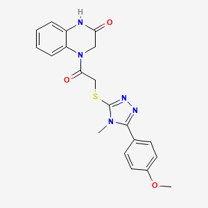 molecular formula C20H19N5O3S B11070811 4-({[5-(4-methoxyphenyl)-4-methyl-4H-1,2,4-triazol-3-yl]sulfanyl}acetyl)-3,4-dihydroquinoxalin-2(1H)-one 