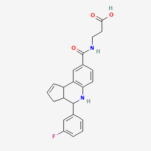 molecular formula C22H21FN2O3 B11070814 3-({[4-(3-Fluorophenyl)-3A,4,5,9B-tetrahydro-3H-cyclopenta[C]quinolin-8-YL]carbonyl}amino)propanoic acid 