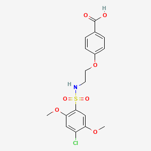 4-(2-{[(4-Chloro-2,5-dimethoxyphenyl)sulfonyl]amino}ethoxy)benzoic acid