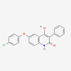 molecular formula C21H14ClNO3 B11070829 6-(4-chlorophenoxy)-4-hydroxy-3-phenylquinolin-2(1H)-one 