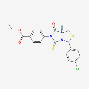 ethyl 4-[(7aR)-3-(4-chlorophenyl)-7-oxo-5-thioxodihydro-1H-imidazo[1,5-c][1,3]thiazol-6(5H)-yl]benzoate