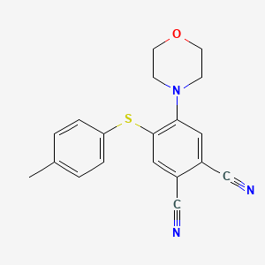 molecular formula C19H17N3OS B11070839 4-[(4-Methylphenyl)sulfanyl]-5-(morpholin-4-yl)benzene-1,2-dicarbonitrile 