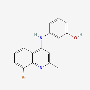 molecular formula C16H13BrN2O B11070844 3-[(8-Bromo-2-methyl-4-quinolyl)amino]phenol 