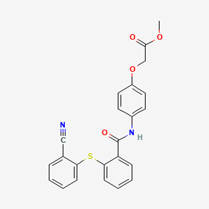 Methyl {4-[({2-[(2-cyanophenyl)sulfanyl]phenyl}carbonyl)amino]phenoxy}acetate