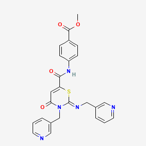 molecular formula C25H21N5O4S B11070854 methyl 4-[({(2Z)-4-oxo-3-(pyridin-3-ylmethyl)-2-[(pyridin-3-ylmethyl)imino]-3,4-dihydro-2H-1,3-thiazin-6-yl}carbonyl)amino]benzoate 