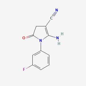 molecular formula C11H8FN3O B11070861 2-amino-1-(3-fluorophenyl)-5-oxo-4,5-dihydro-1H-pyrrole-3-carbonitrile 