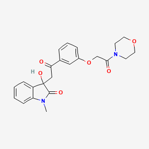 molecular formula C23H24N2O6 B11070888 3-hydroxy-1-methyl-3-(2-{3-[2-(morpholin-4-yl)-2-oxoethoxy]phenyl}-2-oxoethyl)-1,3-dihydro-2H-indol-2-one 