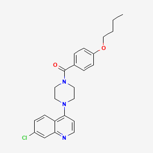 molecular formula C24H26ClN3O2 B11070889 (4-Butoxyphenyl)[4-(7-chloroquinolin-4-yl)piperazin-1-yl]methanone 