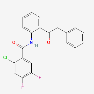 molecular formula C21H14ClF2NO2 B11070920 2-chloro-4,5-difluoro-N-[2-(phenylacetyl)phenyl]benzamide 