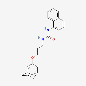 molecular formula C24H30N2O2 B11070921 Urea, 1-[3-(adamantan-1-yloxy)propyl]-3-(naphthalen-1-yl)- 