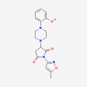 molecular formula C18H20N4O4 B11070941 3-[4-(2-Hydroxyphenyl)piperazin-1-yl]-1-(5-methyl-1,2-oxazol-3-yl)pyrrolidine-2,5-dione 