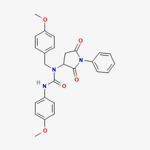 1-(2,5-Dioxo-1-phenylpyrrolidin-3-yl)-1-(4-methoxybenzyl)-3-(4-methoxyphenyl)urea