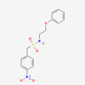 molecular formula C15H16N2O5S B11070954 1-(4-nitrophenyl)-N-(2-phenoxyethyl)methanesulfonamide 