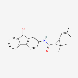 2,2-dimethyl-3-(2-methylprop-1-en-1-yl)-N-(9-oxo-9H-fluoren-2-yl)cyclopropanecarboxamide