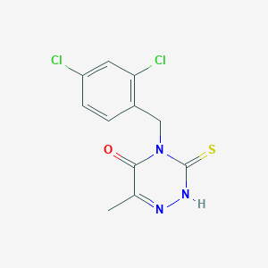 molecular formula C11H9Cl2N3OS B11070959 4-(2,4-dichlorobenzyl)-6-methyl-3-sulfanyl-1,2,4-triazin-5(4H)-one 