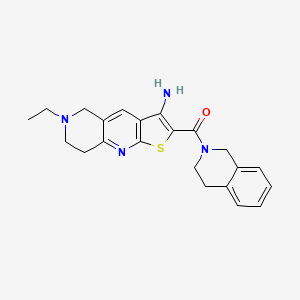 molecular formula C22H24N4OS B11070974 (3-amino-6-ethyl-5,6,7,8-tetrahydrothieno[2,3-b][1,6]naphthyridin-2-yl)(3,4-dihydroisoquinolin-2(1H)-yl)methanone 