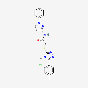 2-{[5-(2-chloro-4-methylphenyl)-4-methyl-4H-1,2,4-triazol-3-yl]sulfanyl}-N-(1-phenyl-4,5-dihydro-1H-pyrazol-3-yl)acetamide