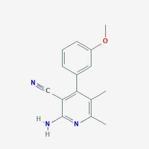 molecular formula C15H15N3O B11070995 2-Amino-4-(3-methoxyphenyl)-5,6-dimethylpyridine-3-carbonitrile 