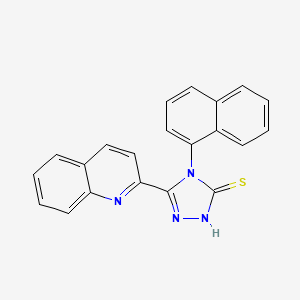 molecular formula C21H14N4S B11071001 4-(naphthalen-1-yl)-5-(quinolin-2-yl)-4H-1,2,4-triazole-3-thiol 