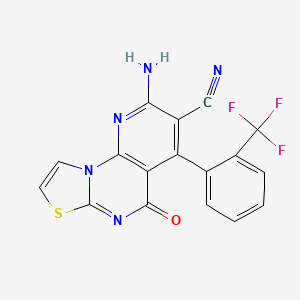 2-amino-5-oxo-4-[2-(trifluoromethyl)phenyl]-5H-pyrido[3,2-e][1,3]thiazolo[3,2-a]pyrimidine-3-carbonitrile