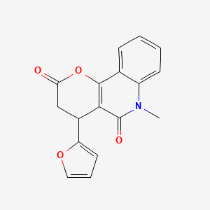 molecular formula C17H13NO4 B11071028 4-(furan-2-yl)-6-methyl-4,6-dihydro-2H-pyrano[3,2-c]quinoline-2,5(3H)-dione 