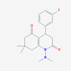 1-(dimethylamino)-4-(3-fluorophenyl)-7,7-dimethyl-4,6,7,8-tetrahydroquinoline-2,5(1H,3H)-dione