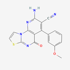 molecular formula C17H11N5O2S B11071032 2-amino-4-(3-methoxyphenyl)-5-oxo-5H-pyrido[3,2-e][1,3]thiazolo[3,2-a]pyrimidine-3-carbonitrile 