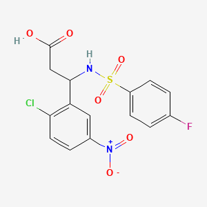 3-(2-Chloro-5-nitrophenyl)-3-{[(4-fluorophenyl)sulfonyl]amino}propanoic acid