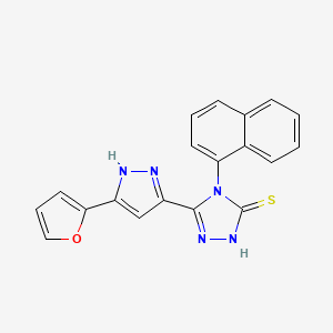 5-(5-Furan-2-yl-2H-pyrazol-3-yl)-4-naphthalen-1-yl-4H-[1,2,4]triazole-3-thiol