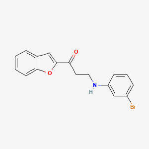 molecular formula C17H14BrNO2 B11071083 1-(1-Benzofuran-2-yl)-3-[(3-bromophenyl)amino]propan-1-one 