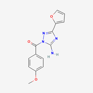 (5-Amino-3-furan-2-yl-[1,2,4]triazol-1-yl)-(4-methoxy-phenyl)-methanone