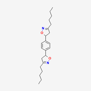 molecular formula C22H32N2O2 B11071095 5,5'-Benzene-1,4-diylbis(3-pentyl-4,5-dihydro-1,2-oxazole) 