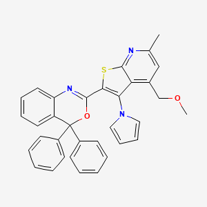 2-[4-(methoxymethyl)-6-methyl-3-(1H-pyrrol-1-yl)thieno[2,3-b]pyridin-2-yl]-4,4-diphenyl-4H-3,1-benzoxazine