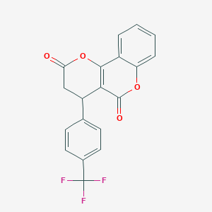 molecular formula C19H11F3O4 B11071146 4-[4-(trifluoromethyl)phenyl]-3,4-dihydro-2H,5H-pyrano[3,2-c]chromene-2,5-dione 