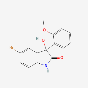 molecular formula C15H12BrNO3 B11071164 5-bromo-3-hydroxy-3-(2-methoxyphenyl)-1,3-dihydro-2H-indol-2-one 