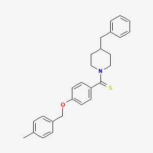 molecular formula C27H29NOS B11071237 (4-Benzylpiperidin-1-yl){4-[(4-methylbenzyl)oxy]phenyl}methanethione 