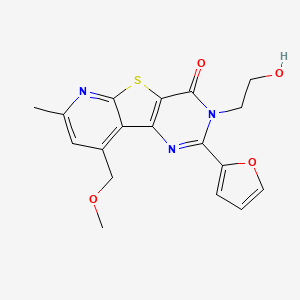 4-(furan-2-yl)-5-(2-hydroxyethyl)-13-(methoxymethyl)-11-methyl-8-thia-3,5,10-triazatricyclo[7.4.0.02,7]trideca-1(13),2(7),3,9,11-pentaen-6-one