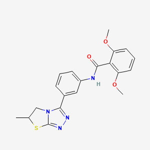 molecular formula C20H20N4O3S B11071276 2,6-dimethoxy-N-[3-(6-methyl-5,6-dihydro[1,3]thiazolo[2,3-c][1,2,4]triazol-3-yl)phenyl]benzamide 