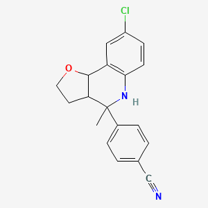 4-(8-Chloro-4-methyl-2,3,3a,4,5,9b-hexahydrofuro[3,2-c]quinolin-4-yl)benzonitrile