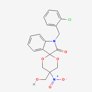 molecular formula C19H17ClN2O6 B11071281 1'-(2-chlorobenzyl)-5-(hydroxymethyl)-5-nitrospiro[1,3-dioxane-2,3'-indol]-2'(1'H)-one 