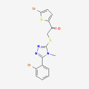 2-{[5-(2-bromophenyl)-4-methyl-4H-1,2,4-triazol-3-yl]sulfanyl}-1-(5-bromothiophen-2-yl)ethanone