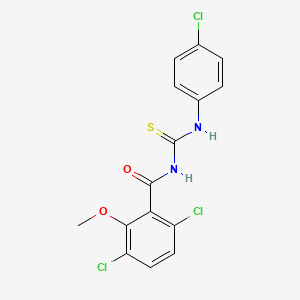 3,6-dichloro-N-[(4-chlorophenyl)carbamothioyl]-2-methoxybenzamide