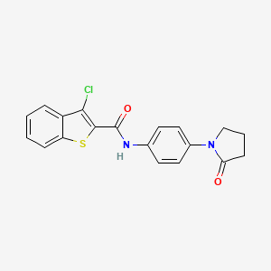 molecular formula C19H15ClN2O2S B11071369 3-chloro-N-[4-(2-oxopyrrolidin-1-yl)phenyl]-1-benzothiophene-2-carboxamide 